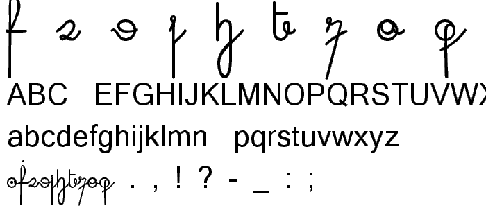cursive digits font